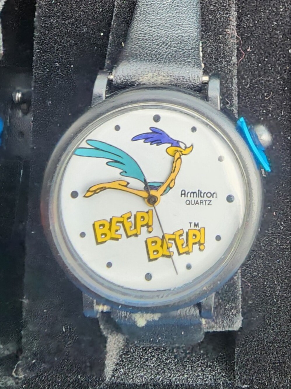 Armitron White Watch with Yellow and Blue Road Runner Art